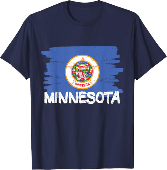 Cool Minnesota Flag T-Shirt - T-Shirt | Navy