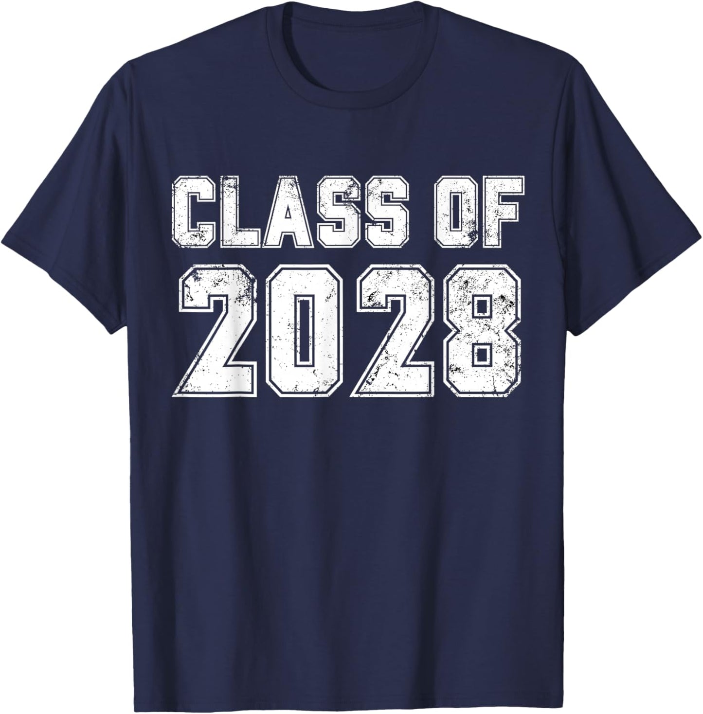 Class of 2028 Vintage Freshman Class 2028 Senior Graduation T-Shirt - T-Shirt | Navy