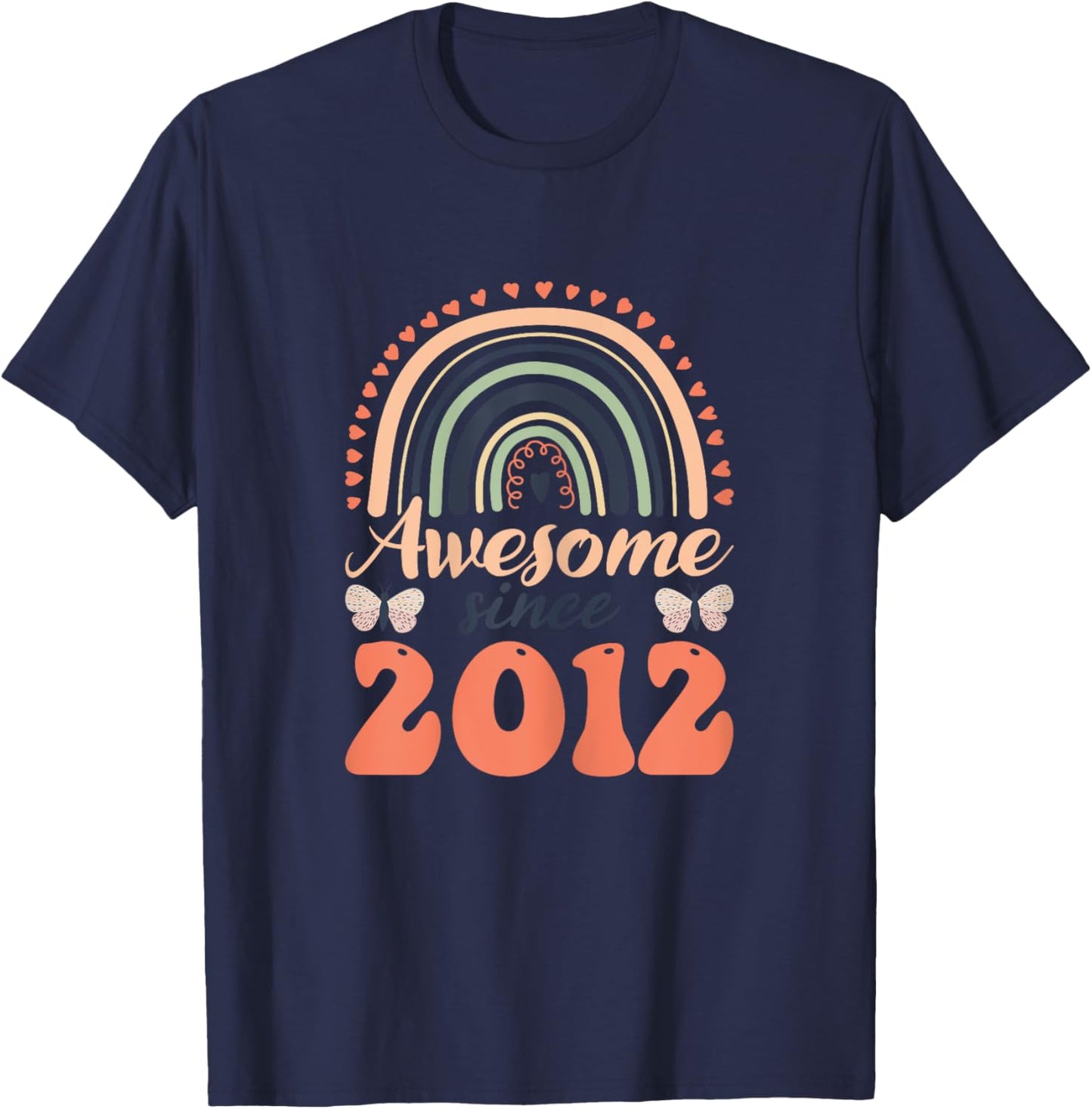 Awesome Since 2012 Cute Girl Women Birthday T-Shirt - T-Shirt | Navy