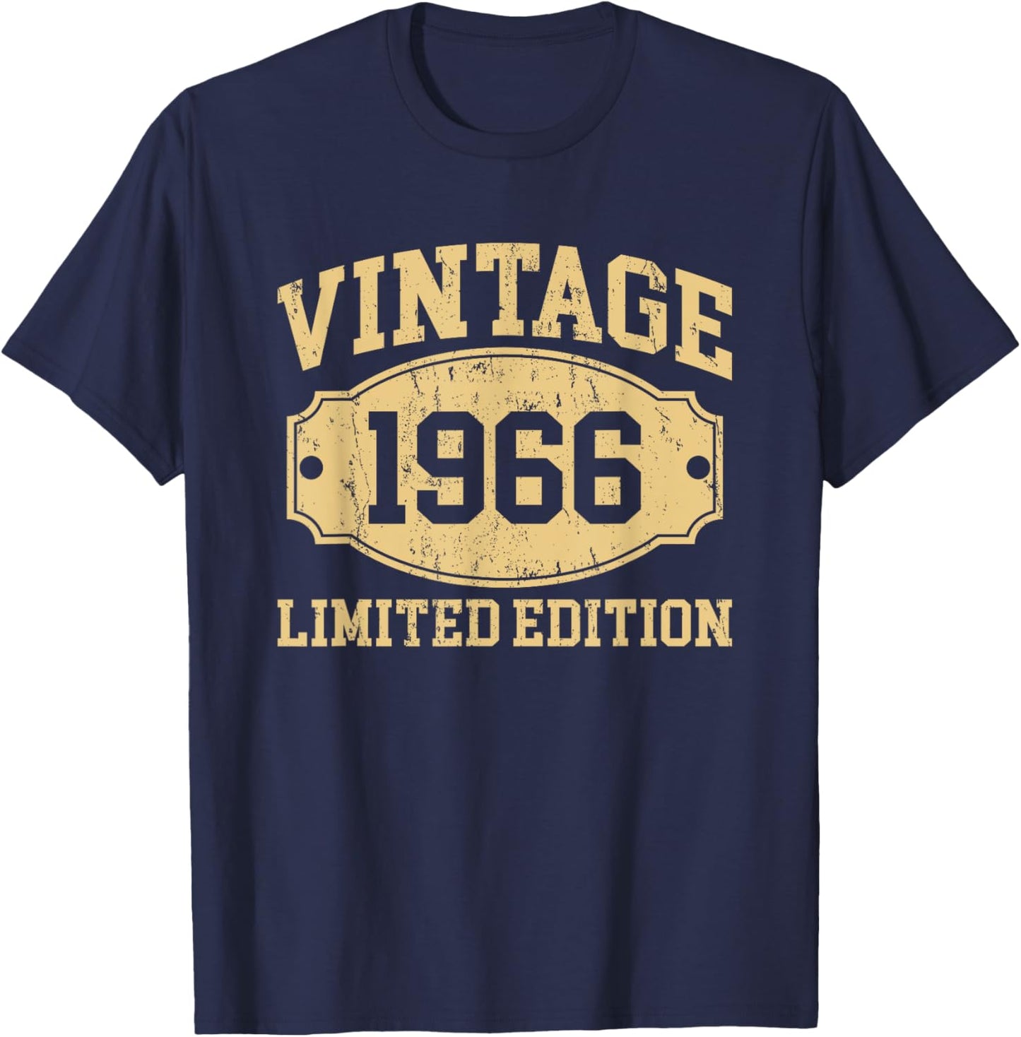 Vintage 1966 Men Women Born In 1966 Birthday Idea Vintage T-Shirt - T-Shirt | Navy
