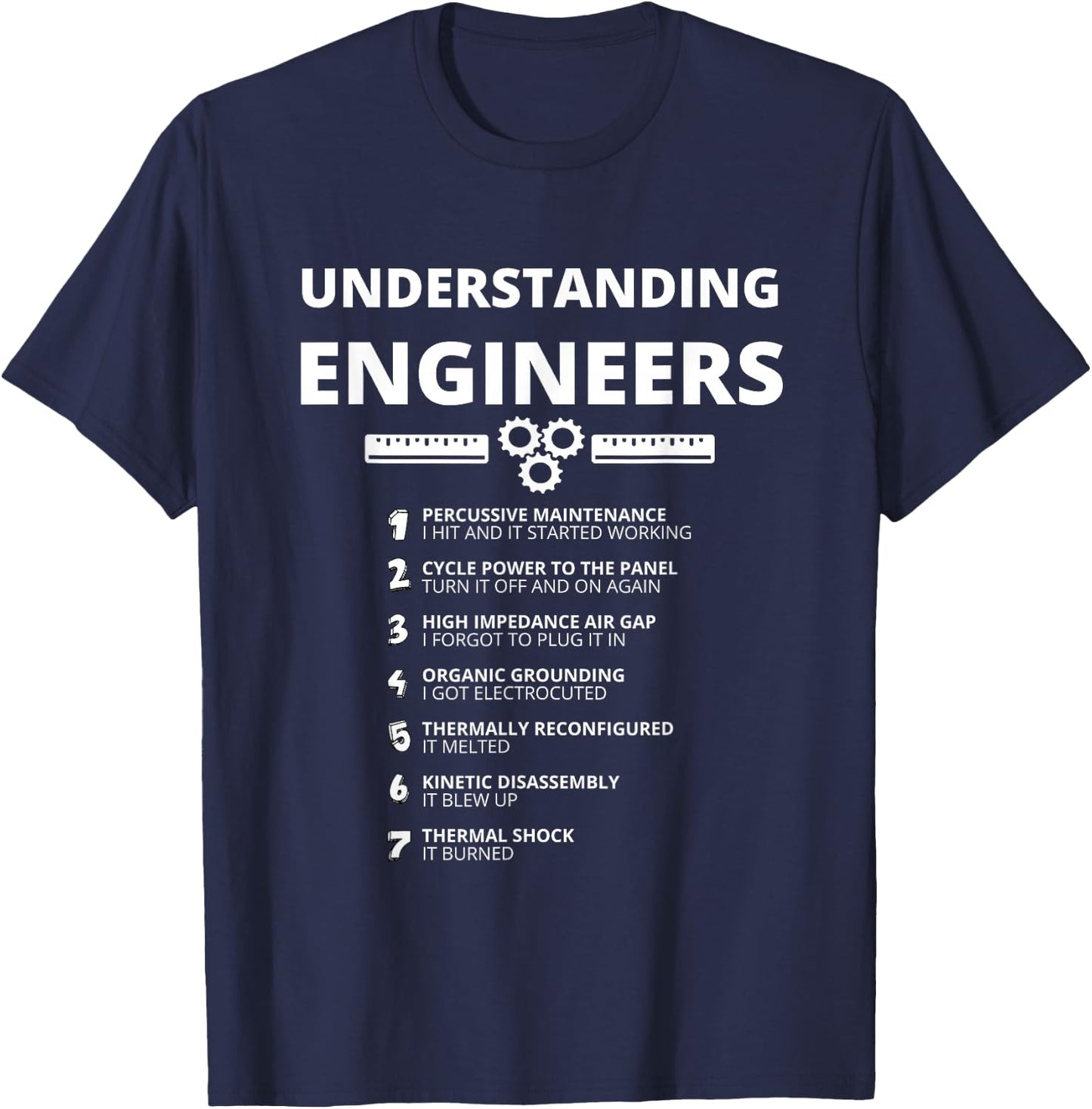 Understanding Engineers - Funny Sarcastic Engineering Gift Small T-Shirt - T-Shirt | Navy