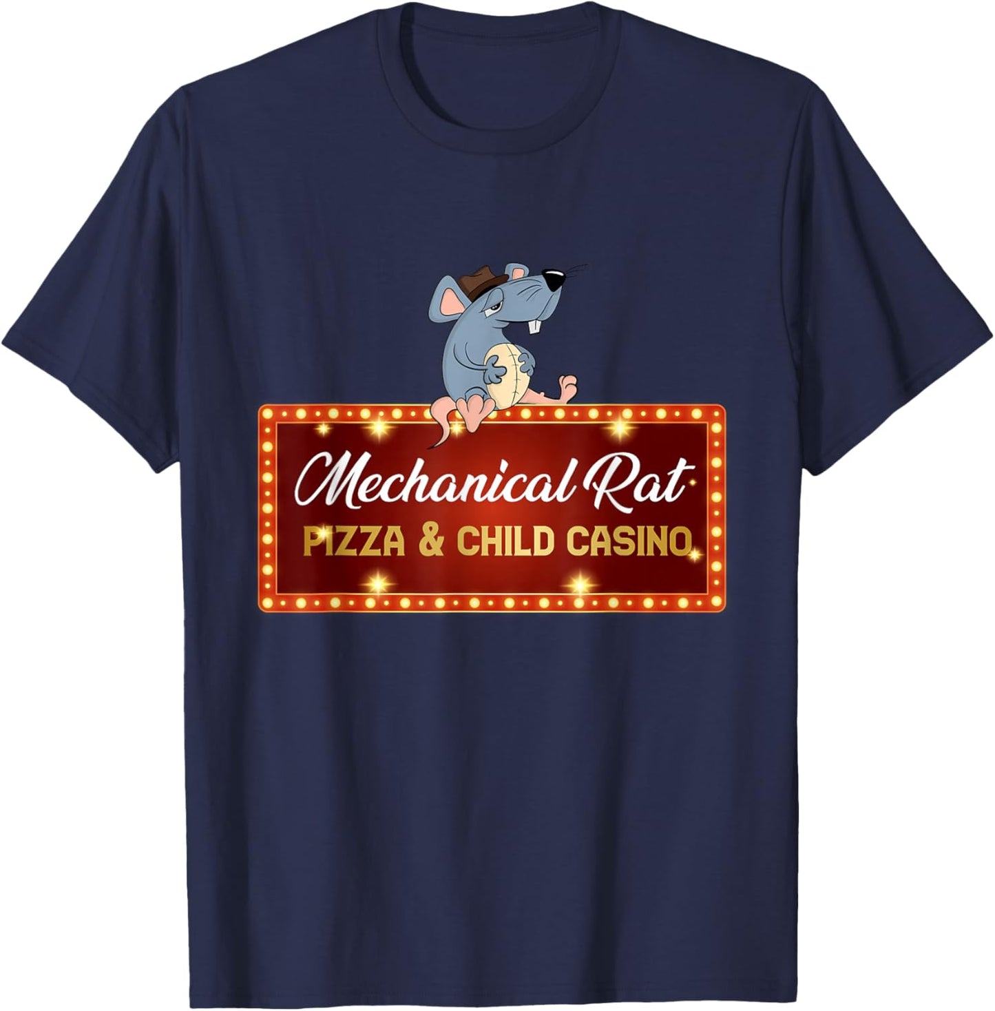 Mechanical Rat Pizza and Child Casino T-Shirt - T-Shirt | Navy