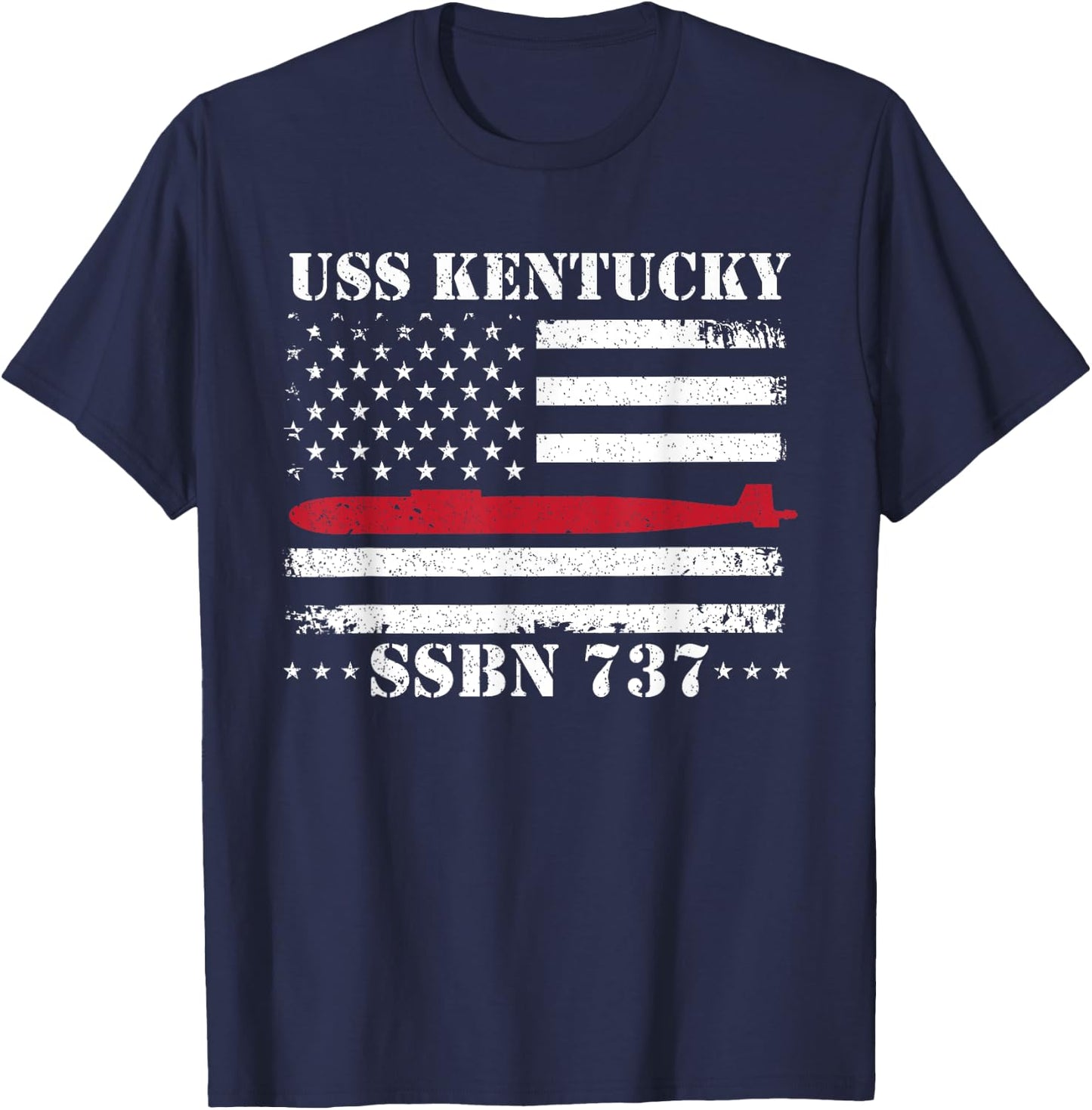 Submariner USS KENTUCKY SSBN737 US Flag Veteran Submarine T-Shirt - T-Shirt | Navy
