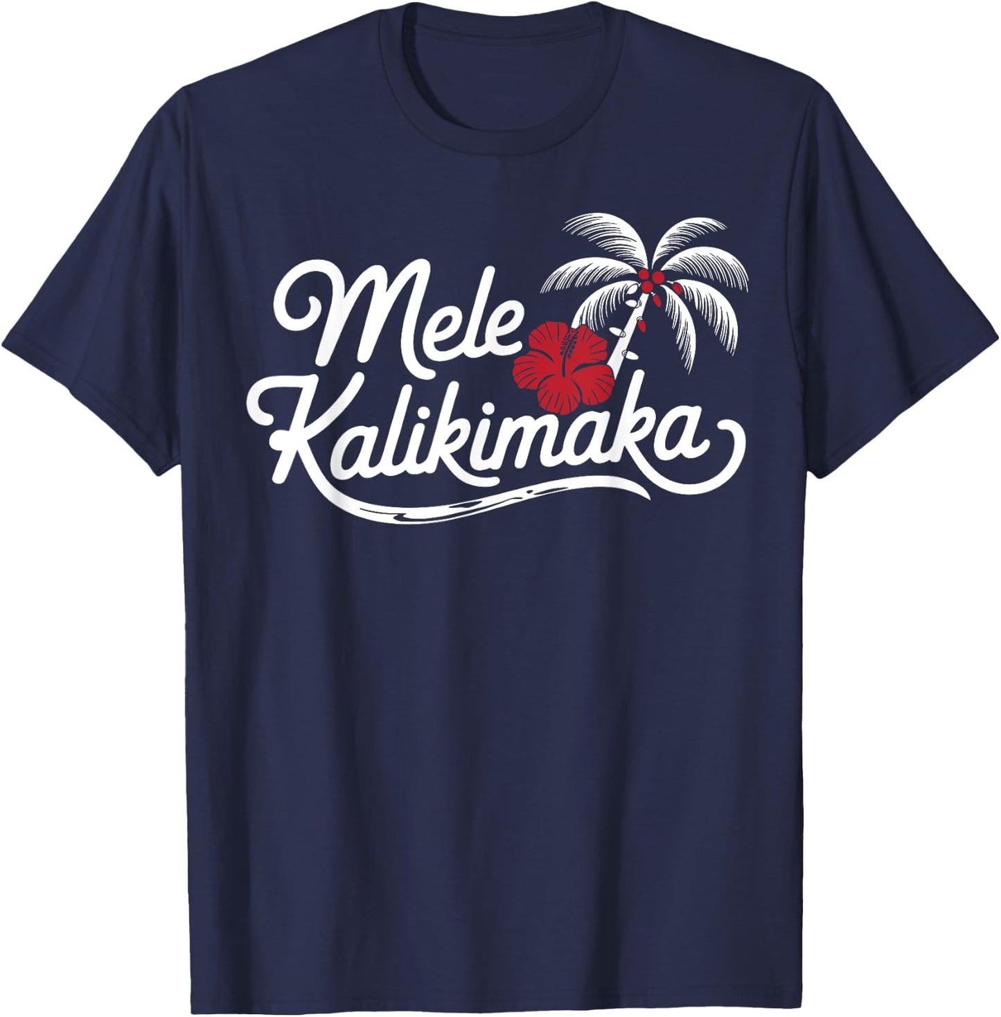 Mele Kalikimaka Tropical Christmas Hawaiian Xmas T-Shirt - T-Shirt | Navy