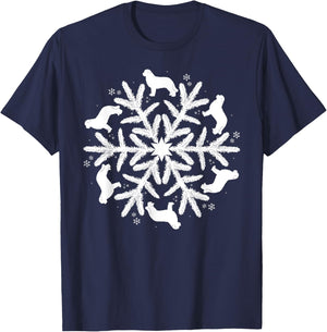 Snowflake Christmas Newfoundland T-Shirt - T-Shirt | Navy