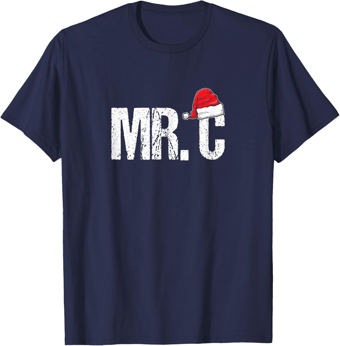 Funny Mr. C - Santa Claus Hat Christmas T-Shirt - T-Shirt | Navy