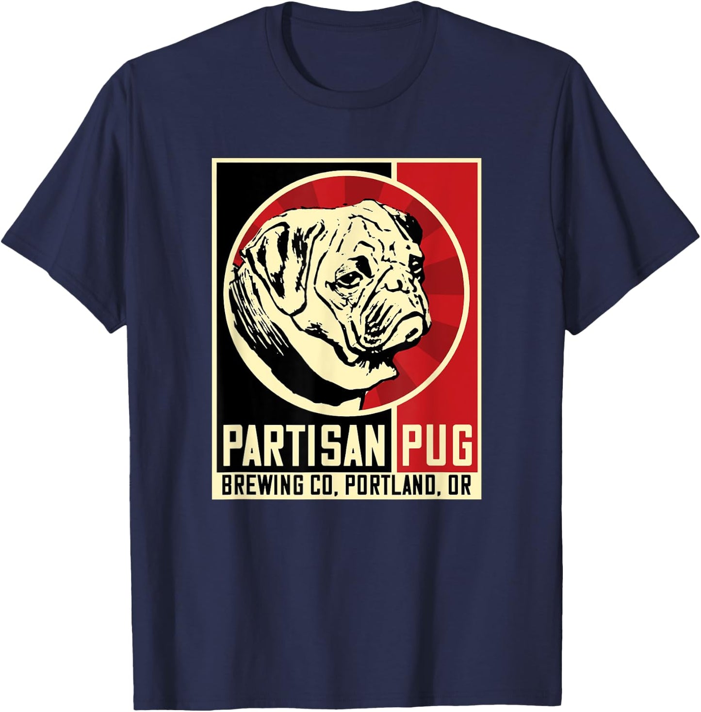 Portland Brewery Logo for Beer and Dogs Craft Beer Lovers T-Shirt - T-Shirt | Navy