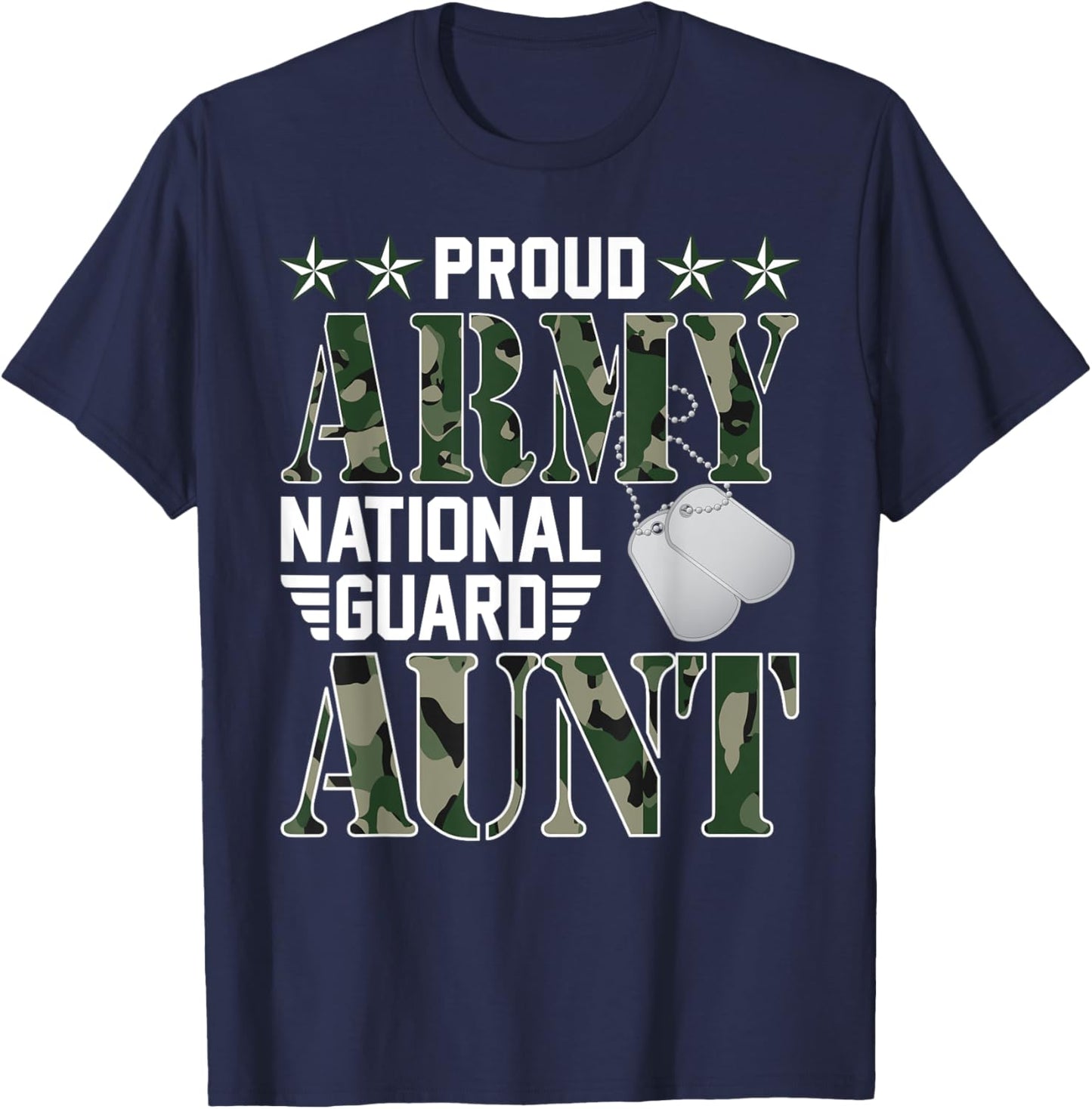 Proud Army National Guard Aunt Military Family Veteran T-Shirt - T-Shirt | Navy