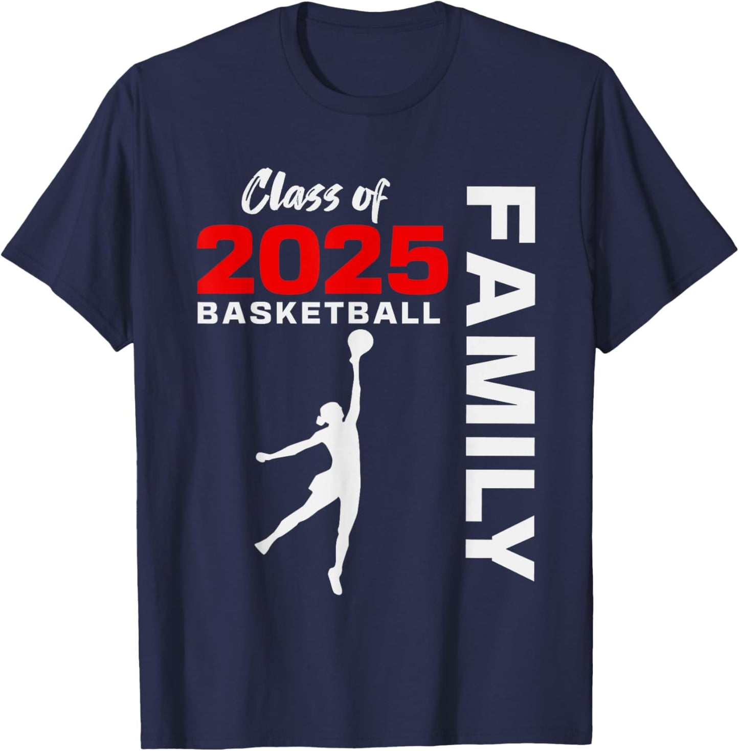 Basketball Senior Matching Class of 2025 Senior Basketball T-Shirt - T-Shirt | Navy