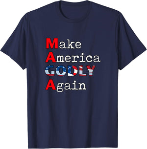 MAGA Make America GODLY Again T-Shirt - T-Shirt | Navy