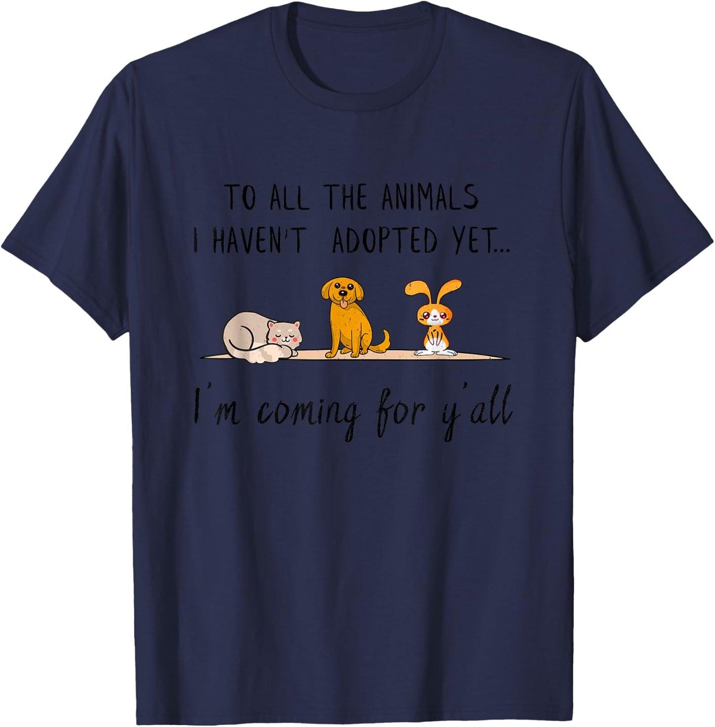Adopt Animal Rescue T-Shirt - T-Shirt | Navy