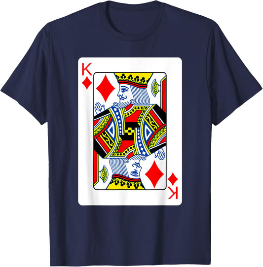 King Of Diamonds Playing Card Group Costume Poker Player T-Shirt - T-Shirt | Navy