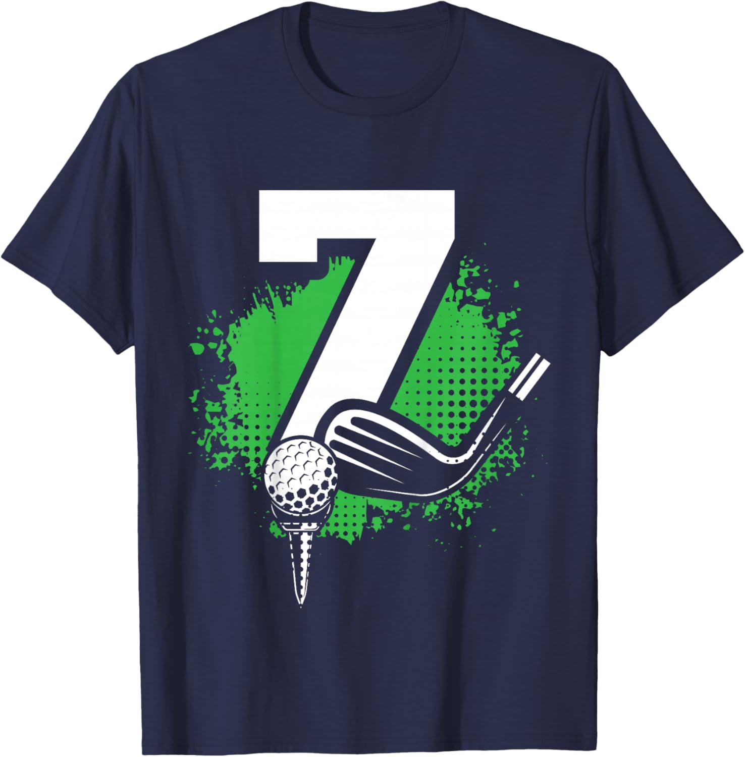 Kids 7th Birthday Boy Golf Player Golf 7 Years Old T-Shirt - T-Shirt | Navy