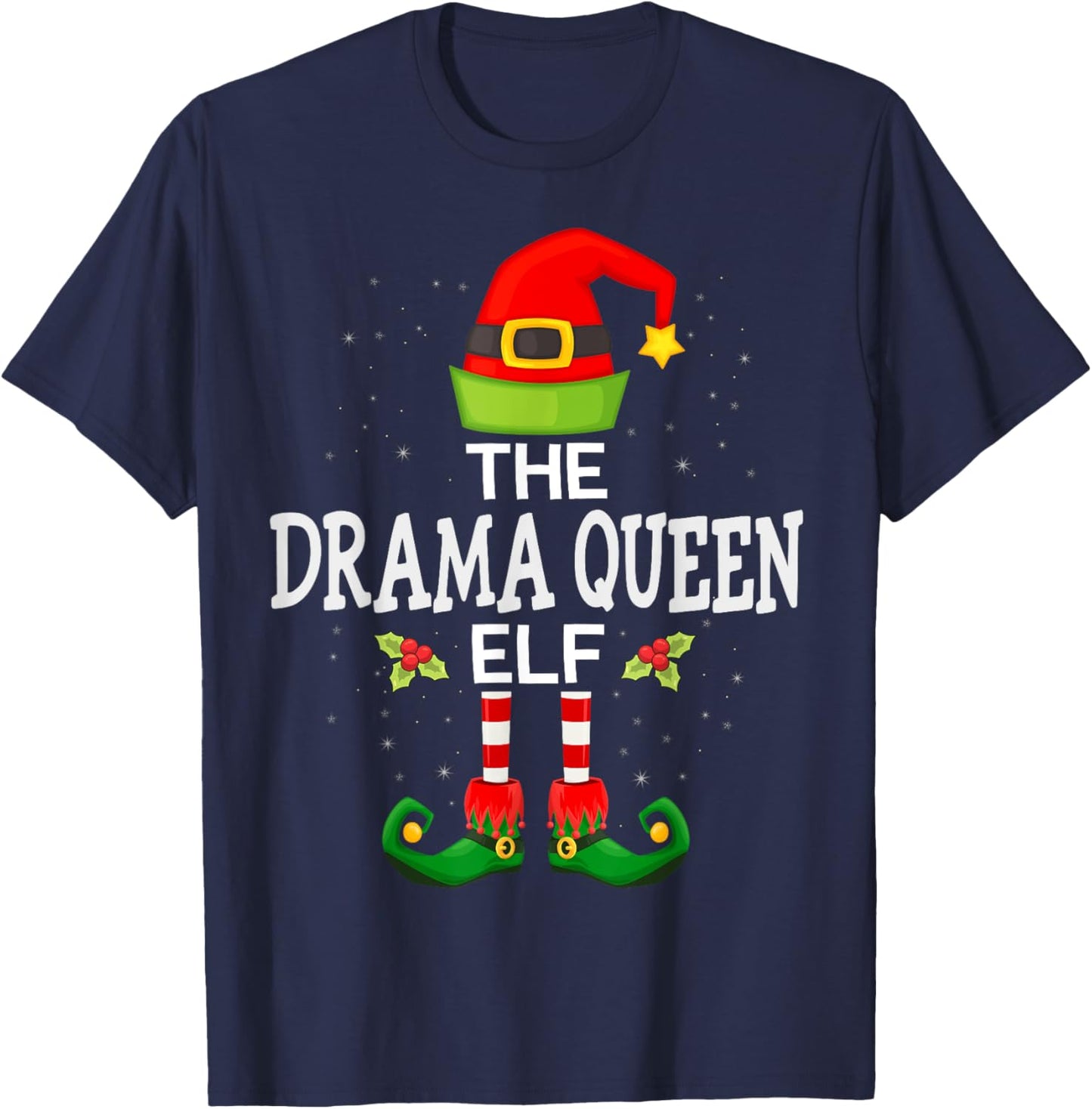 The Drama Queen Elf Christmas Family Matching Pajama T-Shirt - T-Shirt | Navy