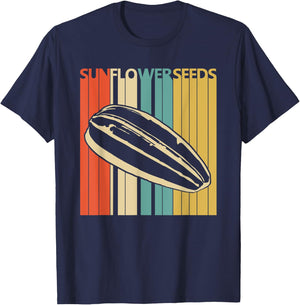 Vintage Retro Sunflower Seeds T-Shirt - T-Shirt | Navy