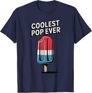 Coolest Pop Ever Red White And Blue Popsicle Father's Day T-Shirt - T-Shirt | Navy