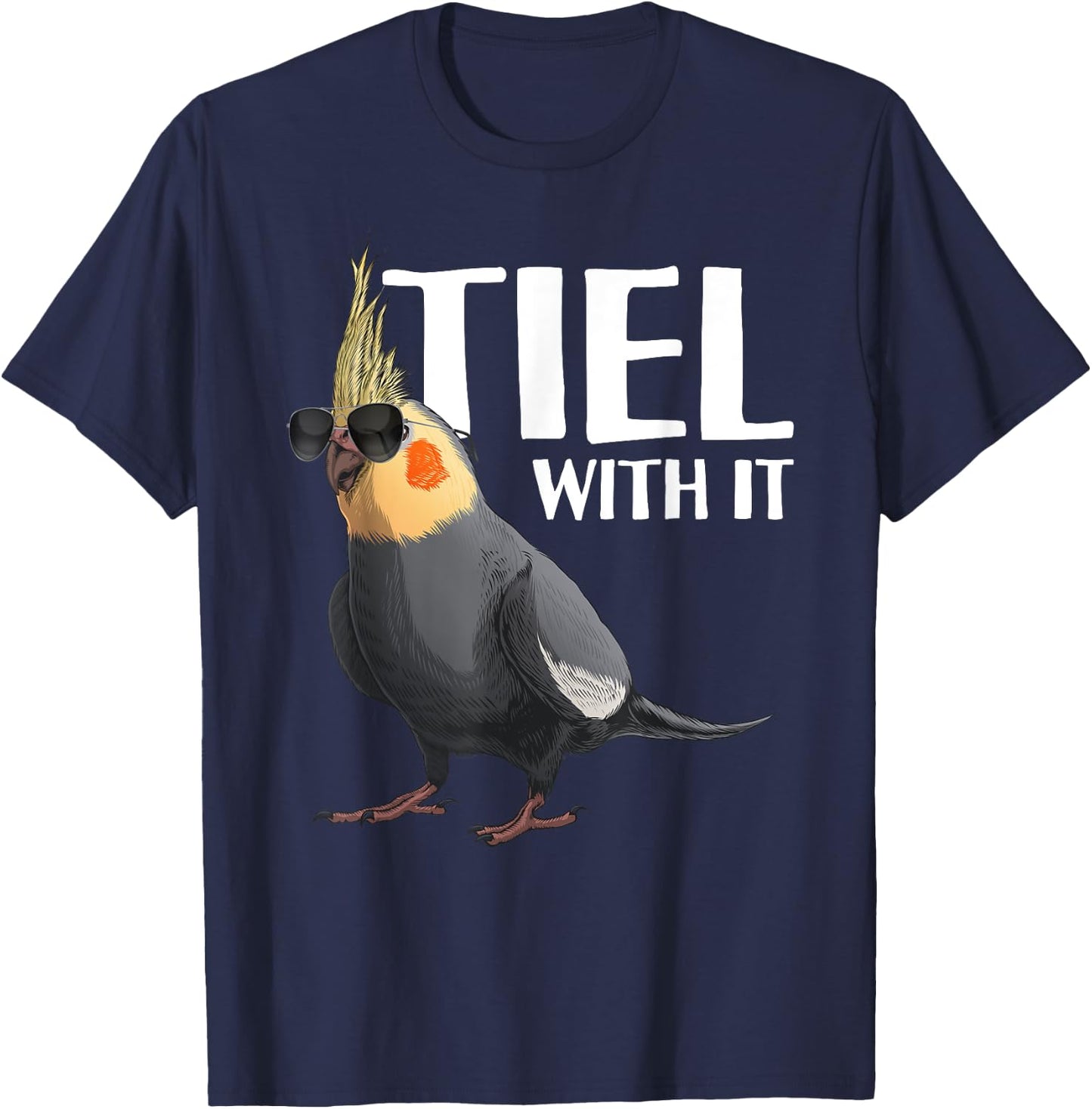 Cool Cockatiel Art Women Kids Cockatiel Parrot Bird T-Shirt - T-Shirt | Navy