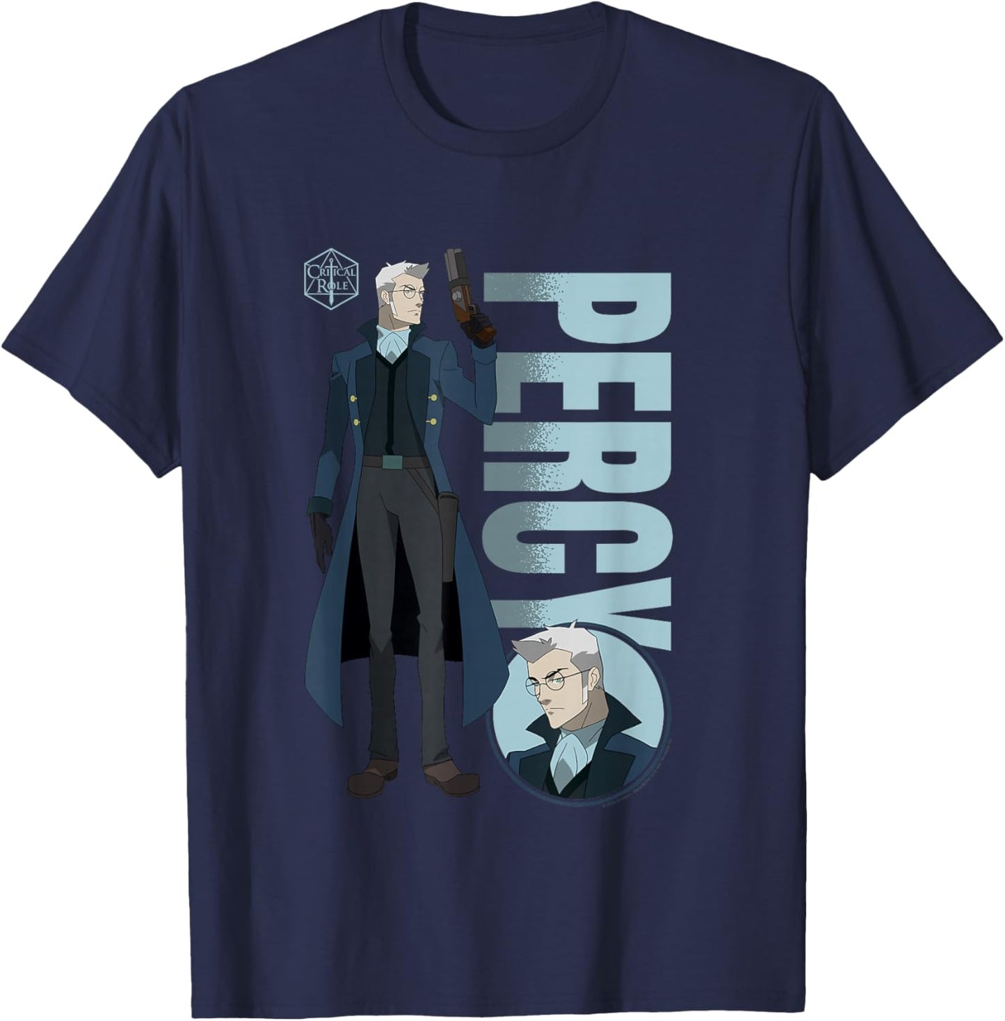 The Legend of Vox Machina Percy with Name T-Shirt - T-Shirt | Navy