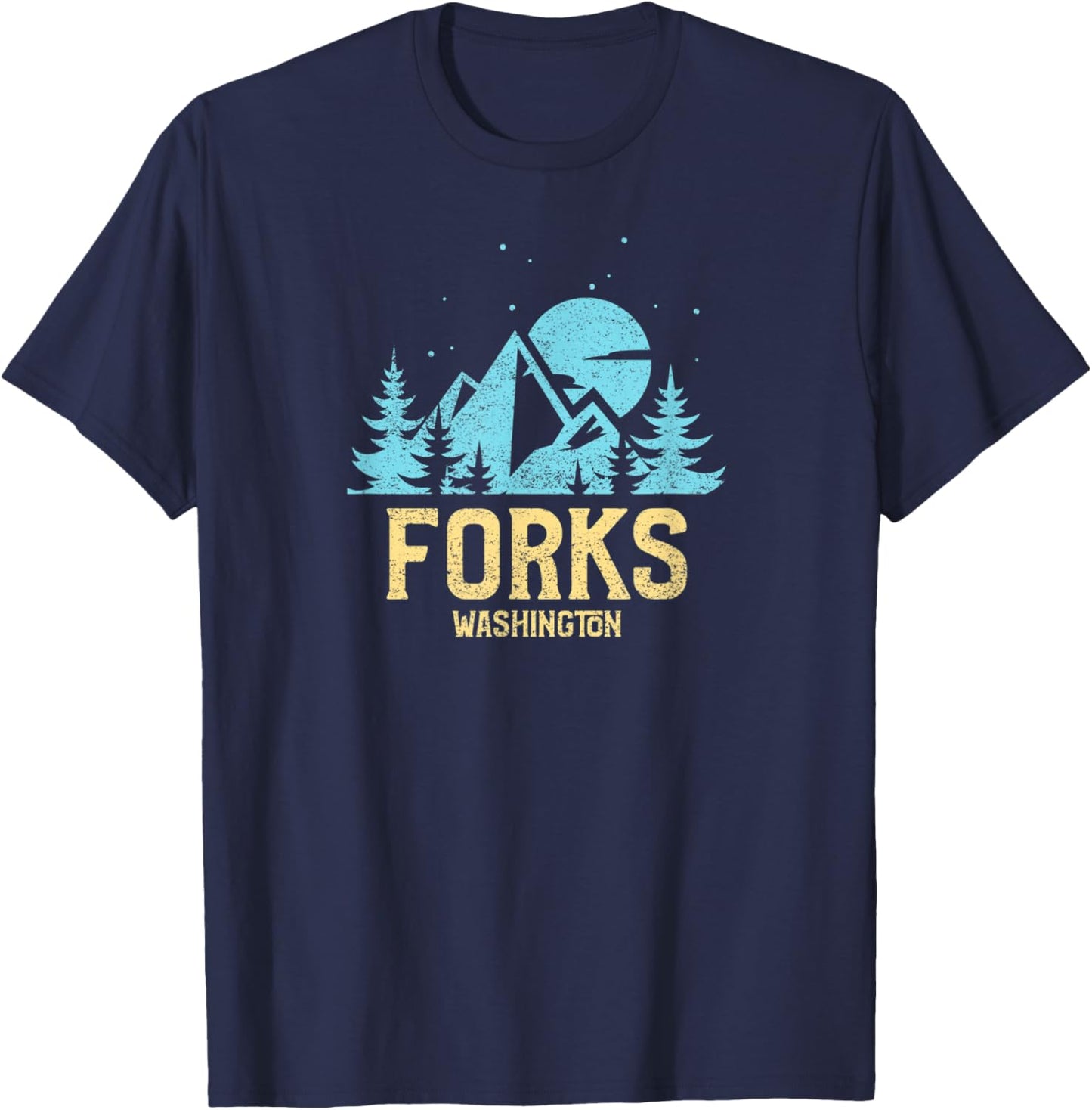Forks Washington, Outdoors, WA NW retro style, great Gift T-Shirt - T-Shirt | Navy