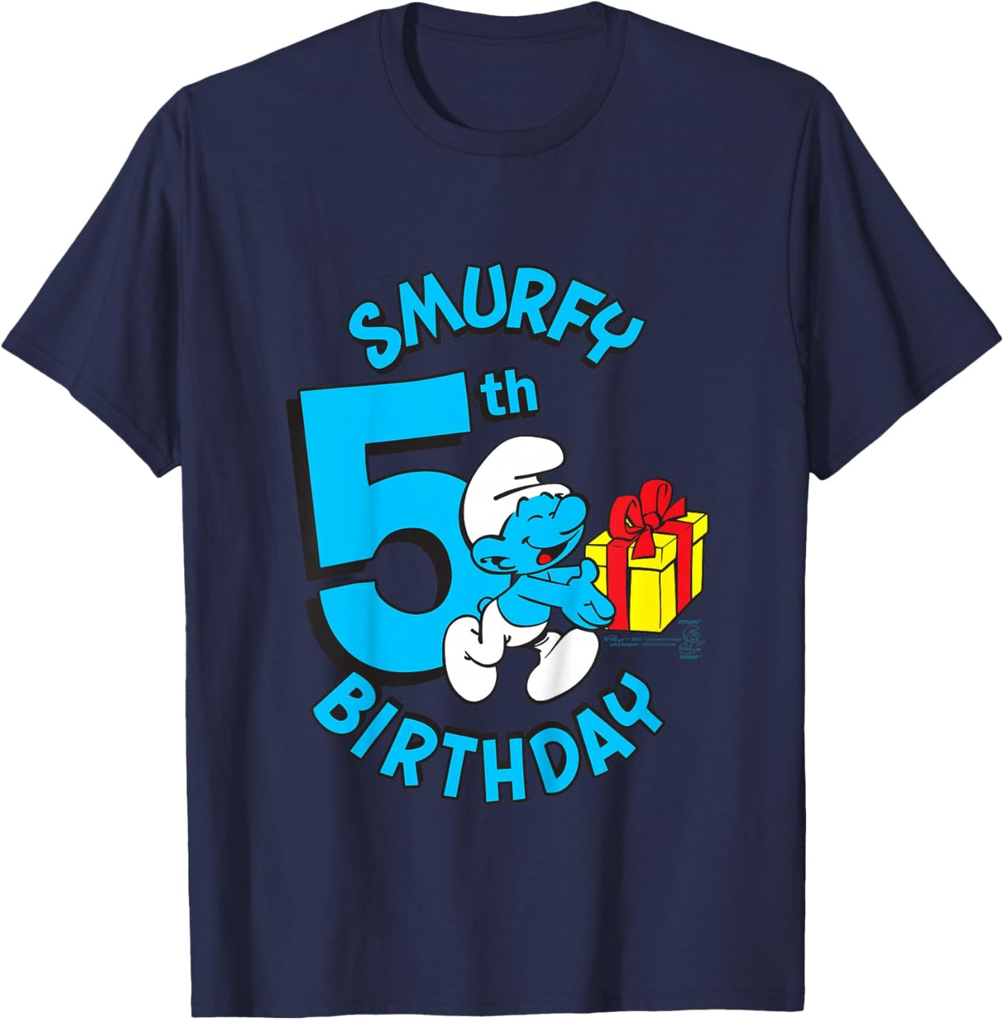Kids The Smurfs Smurfy 5th Birthday T-Shirt - T-Shirt | Navy
