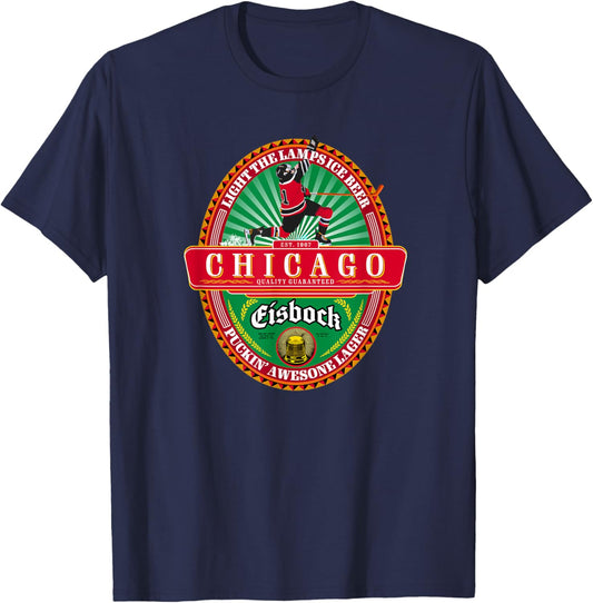 Chicago Pride Windy City Classic Beer Label T-Shirt - T-Shirt | Navy