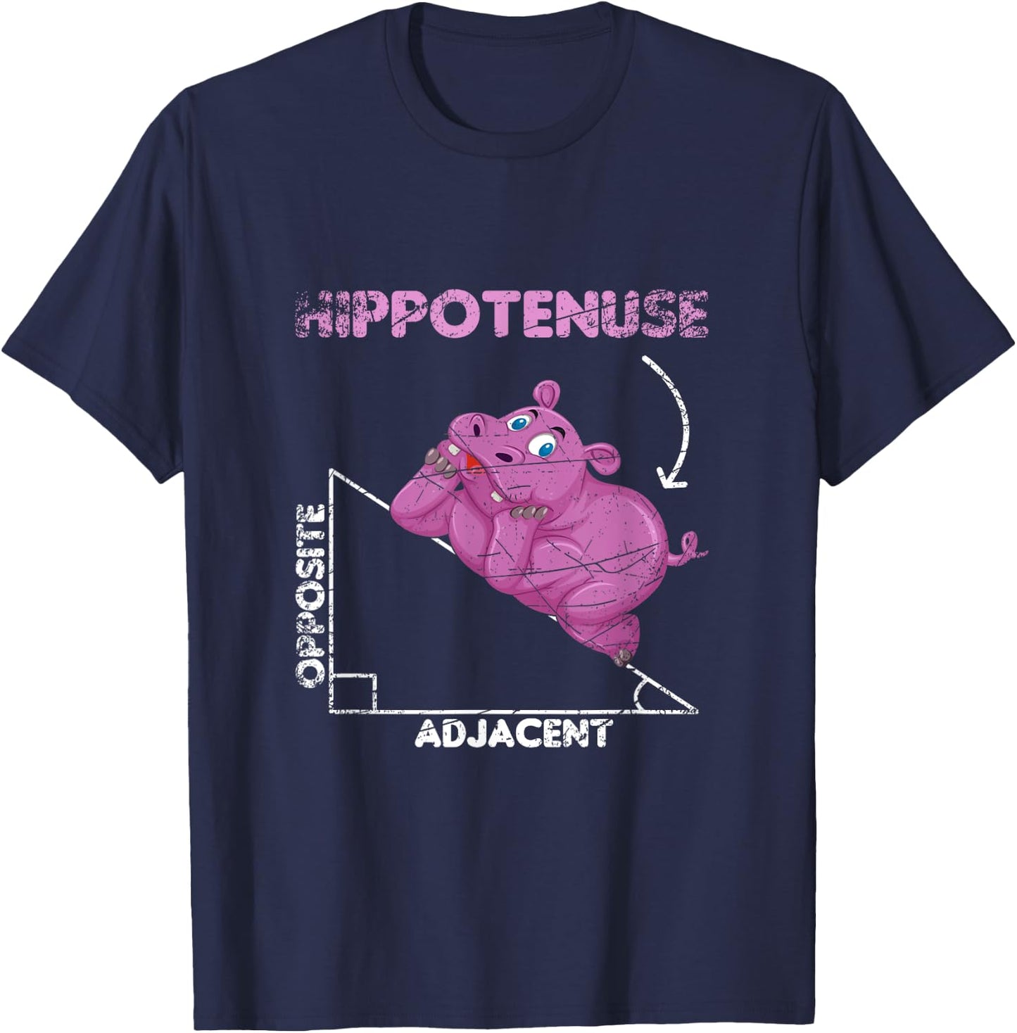 Math Hippotenuse Hippo T-Shirt - T-Shirt | Navy
