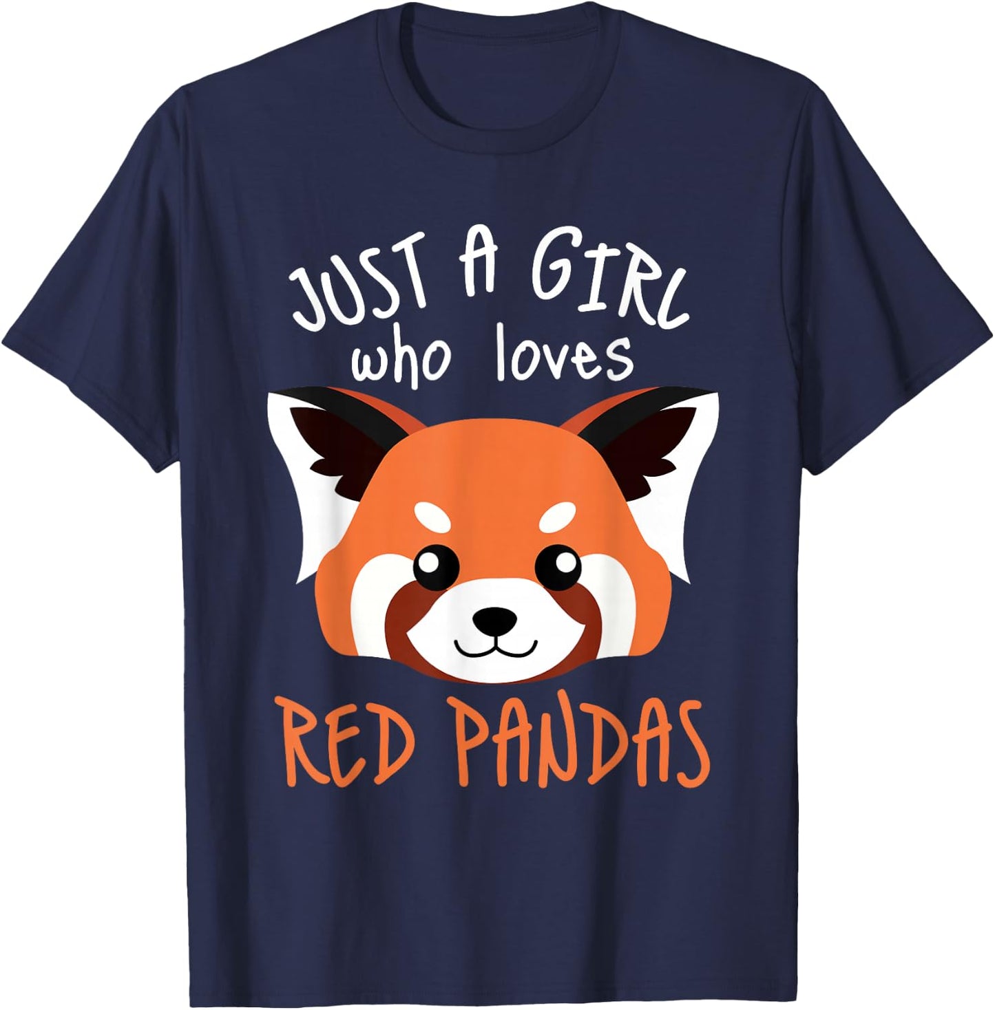 Red Panda Plushie Red Panda Tail Cute Red Panda Stuffed Toy T-Shirt - T-Shirt | Navy
