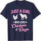 Just A Girl Who Loves Chickens Dog Lover Women Farmer T-Shirt - T-Shirt | Navy