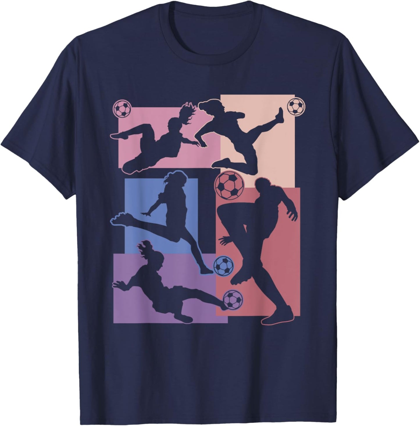 Funny Soccer Player Ball Vintage Soccer Lover Girls Soccer T-Shirt - T-Shirt | Navy