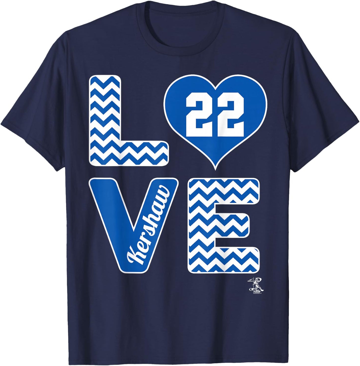 Clayton Kershaw Stacked Love - Apparel T-Shirt - T-Shirt | Navy