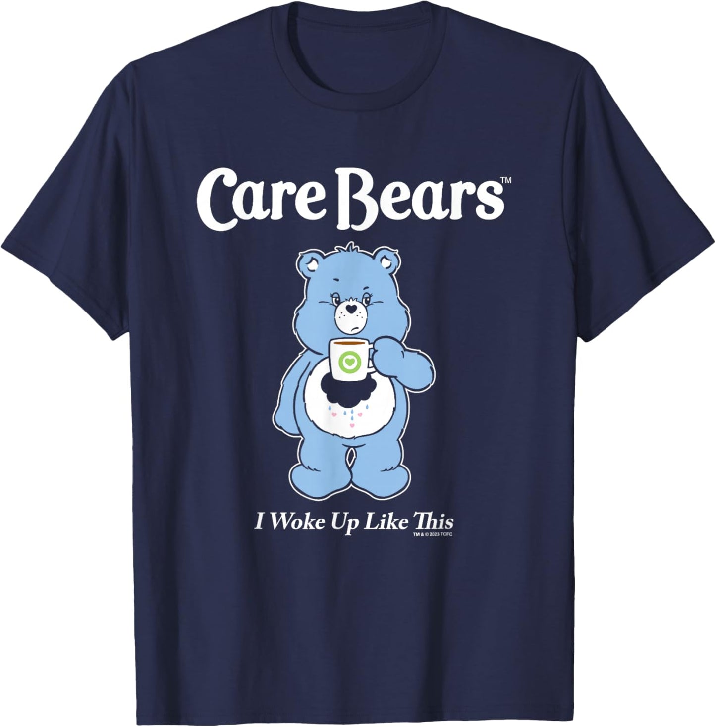 Care Bears Grumpy Bear I Woke Up Like This Big Chest Poster T-Shirt - T-Shirt | Navy