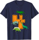 I'm 4 Dinosaurs 4th Children's Son's Dino Birthday Party T-Shirt - T-Shirt | Navy