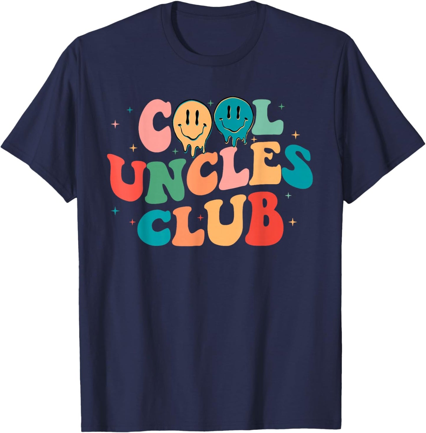 Retro Groovy Cool Uncles Club Smile Face Funny New Uncle Men T-Shirt - T-Shirt | Navy