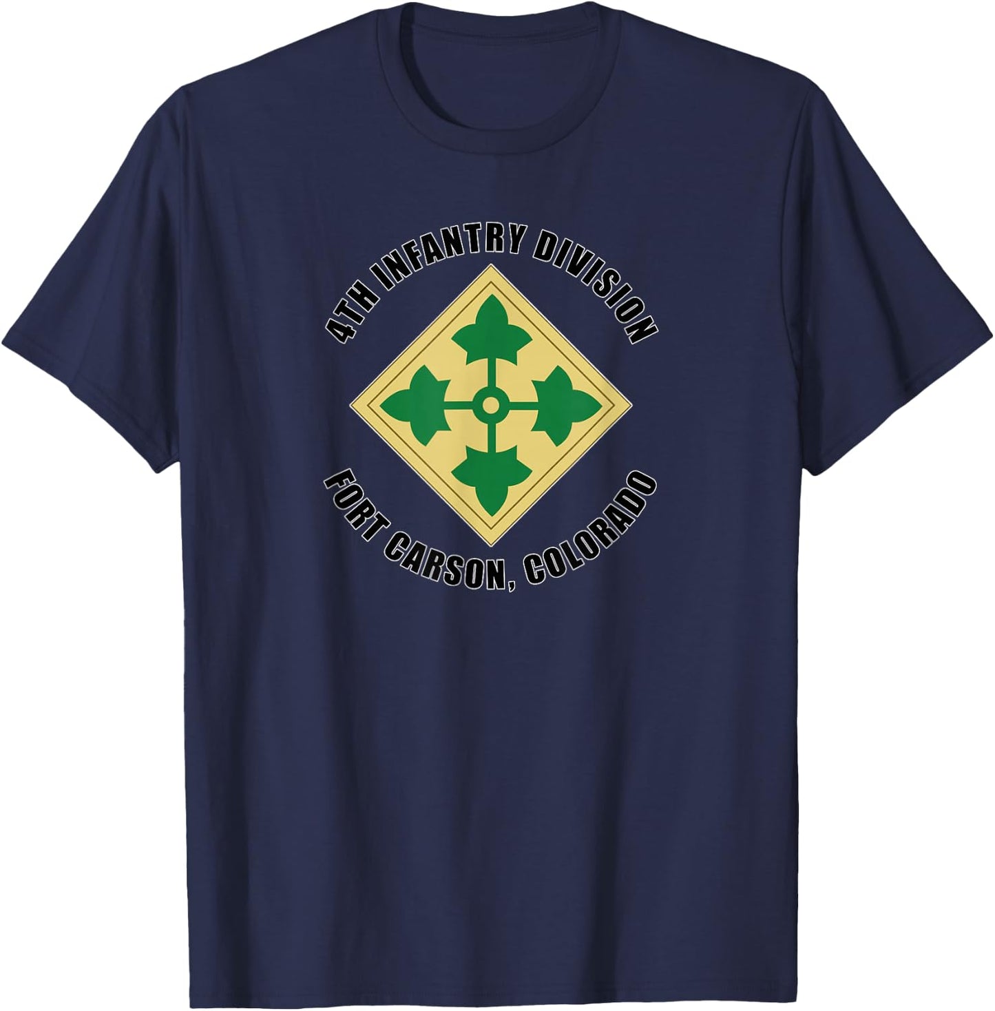4th Infantry Division Fort Carson Colorado Emblem Veteran T-Shirt - T-Shirt | Navy