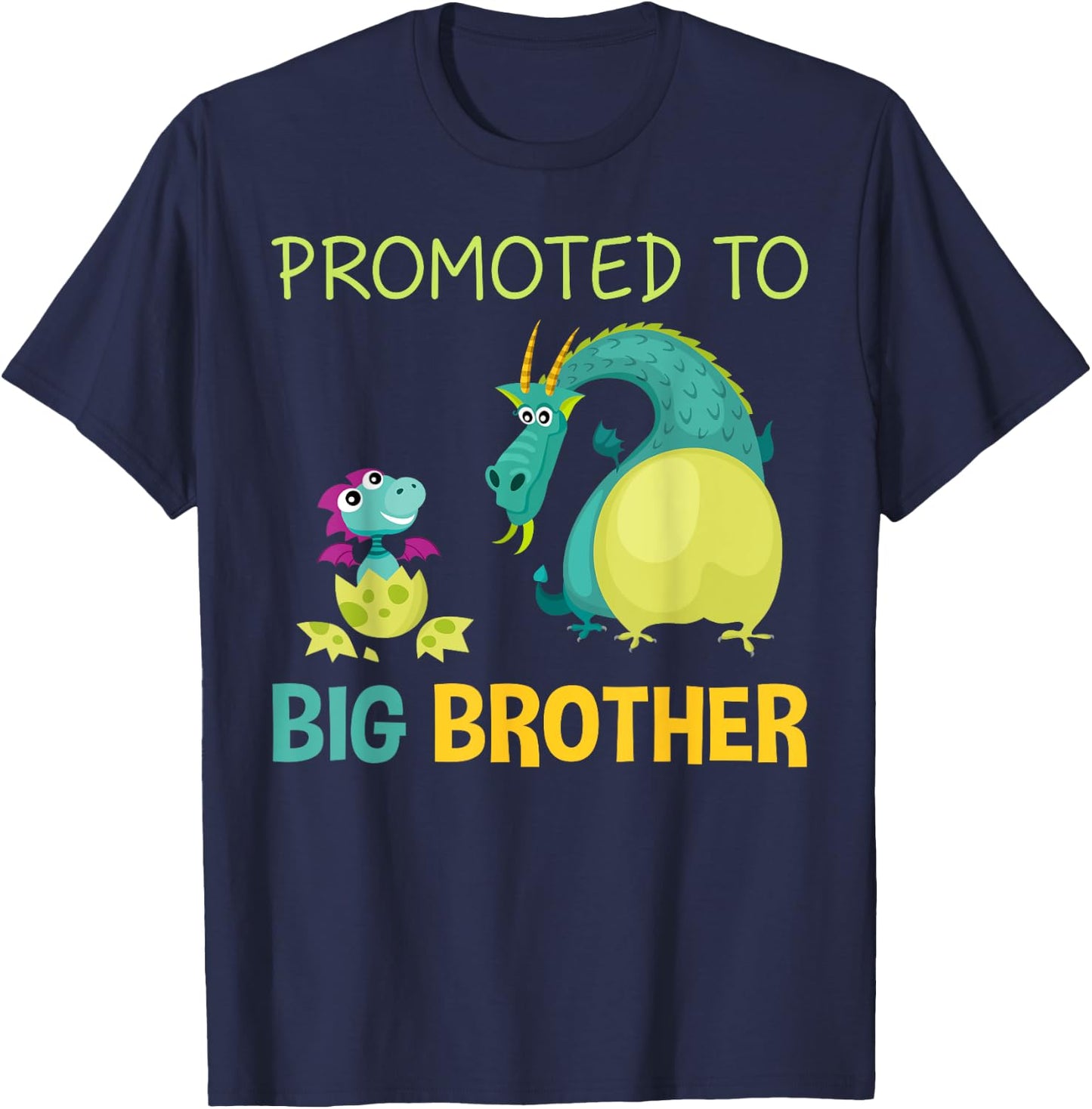Promoted To Big Brother Shirt Dragon T-Shirt - T-Shirt | Navy