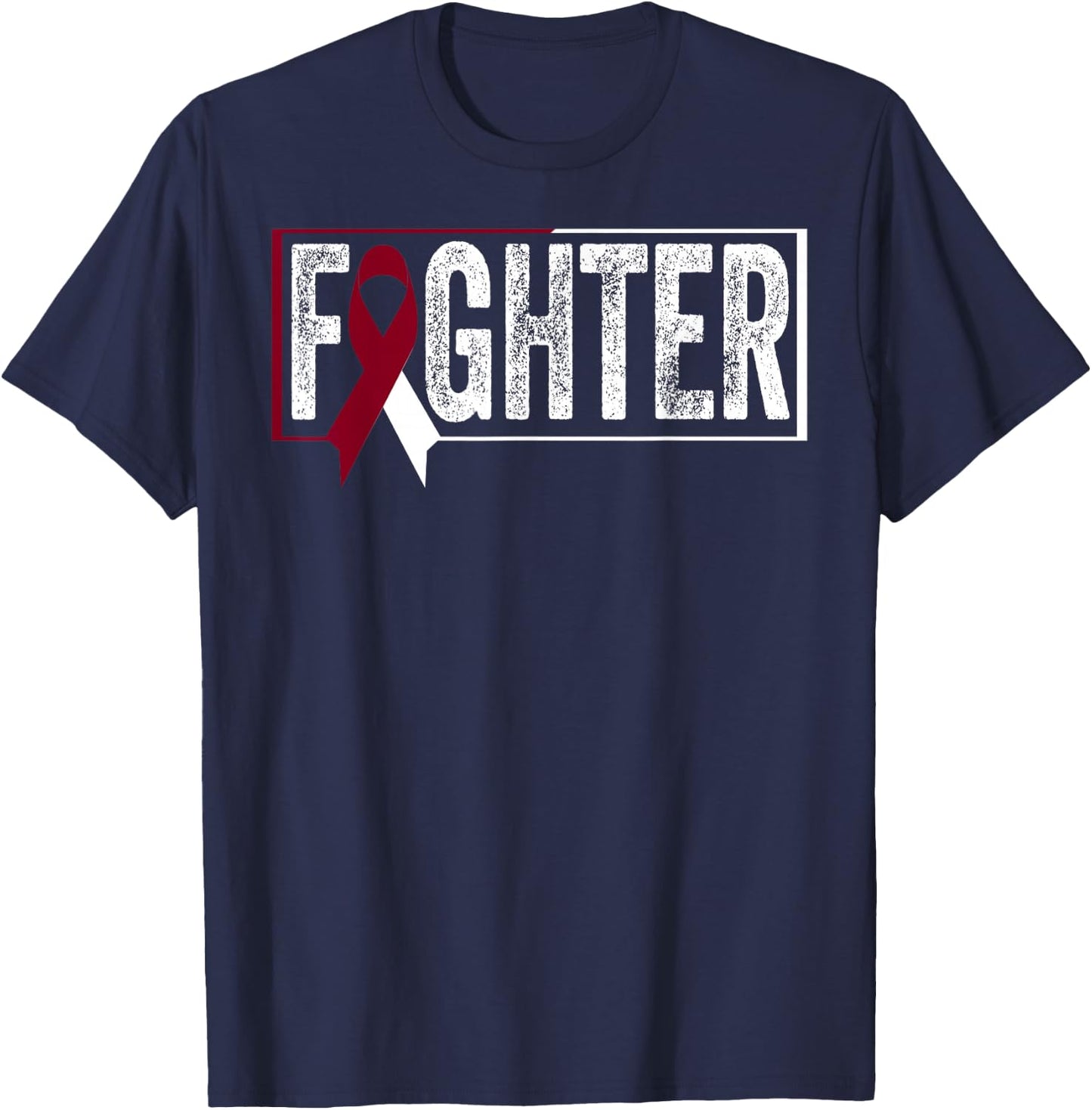 Throat Cancer Shirt Oral Head Neck Cancer Awareness Fighter T-Shirt - T-Shirt | Navy