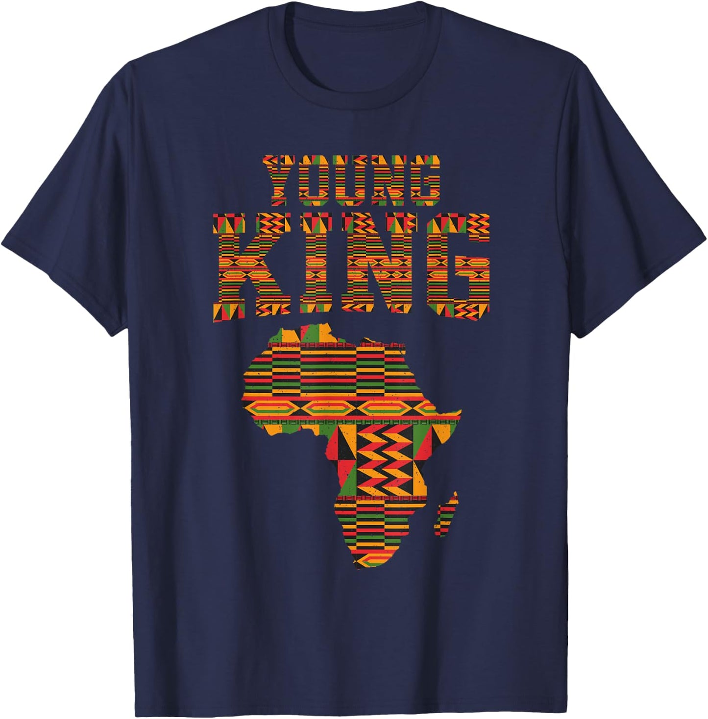African King Art For Boys Toddlers Kente Cloth African Print T-Shirt - T-Shirt | Navy