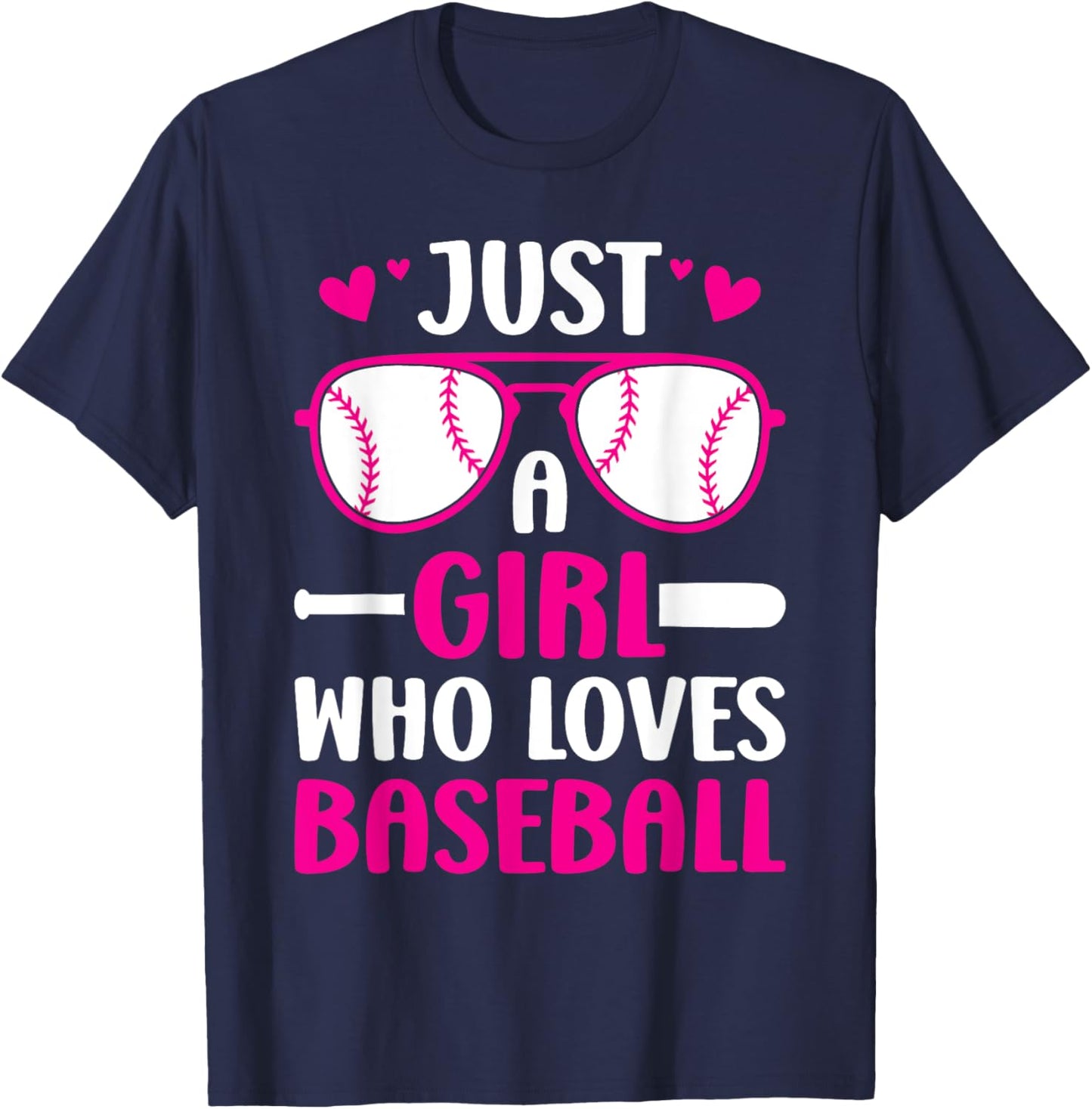 Just a Girl Who Loves Baseball T-Shirt - T-Shirt | Navy