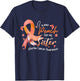 I Wear Peach For My Sister Uterine Cancer Awareness Ribbon T-Shirt - T-Shirt | Navy