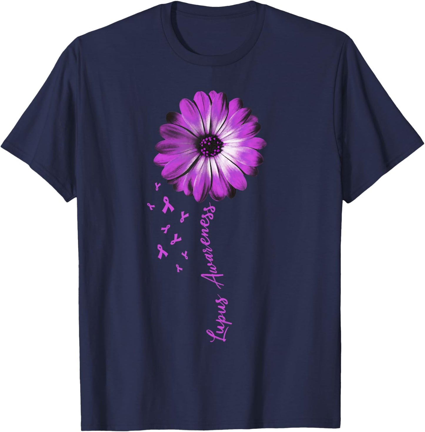 Daisy Flower Lupus Awareness Gifts T-Shirt - T-Shirt | Navy