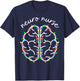 Neuro Crew Nurse Christmas Lights Brain Science Neuroscience T-Shirt - T-Shirt | Navy