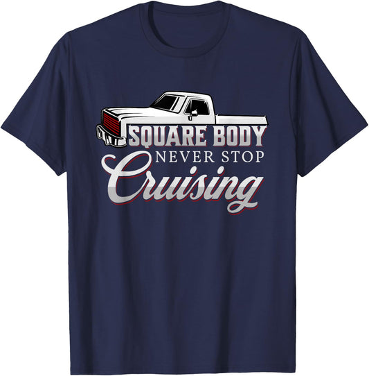 Vintage American Square Body Truck 4x4 Mud Trucks T-Shirt - T-Shirt | Navy