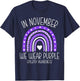 In November We Wear Purple Rainbow Epilepsy Awareness Month T-Shirt - T-Shirt | Navy