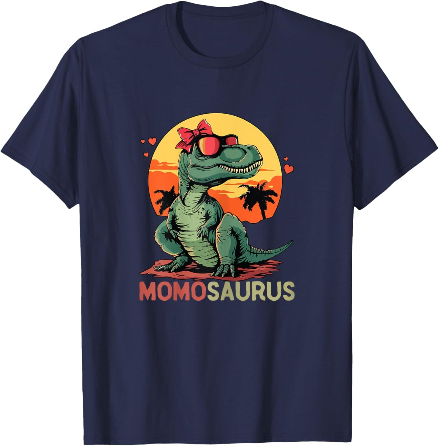 MomoSaurus Dino Dinosaur Momo-Saurus T-Rex Mother's Day Trex T-Shirt - T-Shirt | Navy