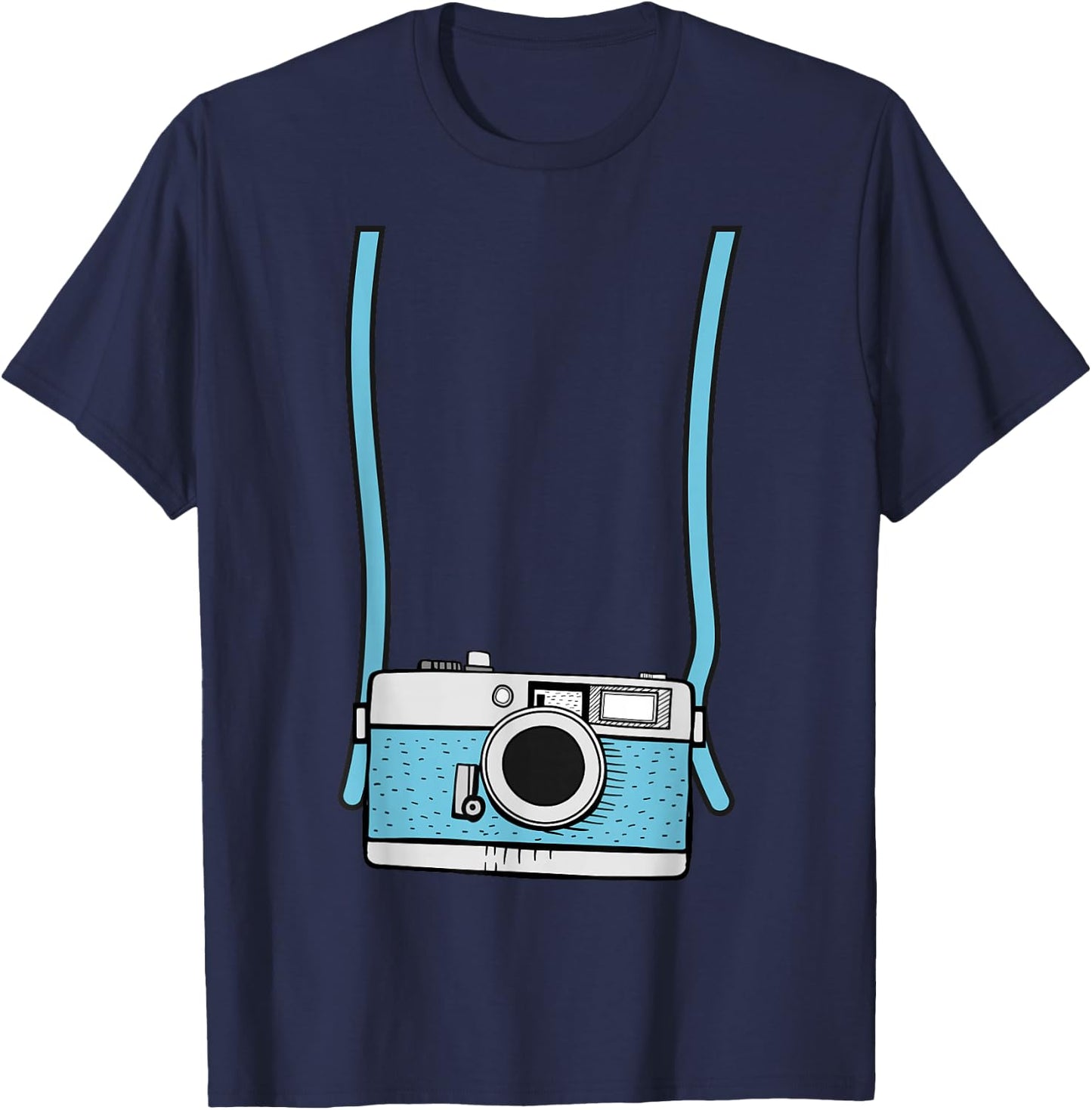 Fake Camera Fake Tourist Fun Vacation Gift Design Idea T-Shirt - T-Shirt | Navy