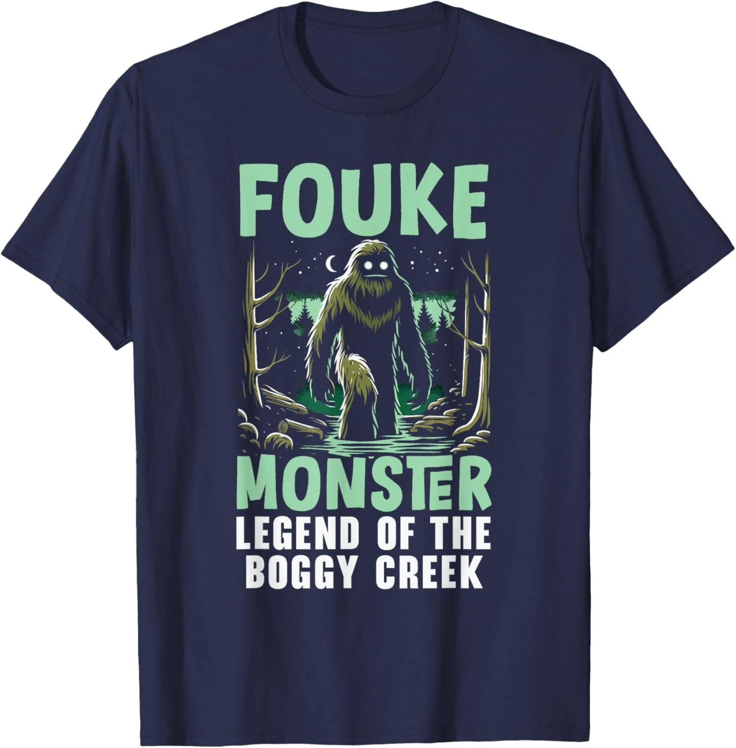 Fouke Monster Southern Sasquatch Cryptozoology Cryptid T-Shirt - T-Shirt | Navy