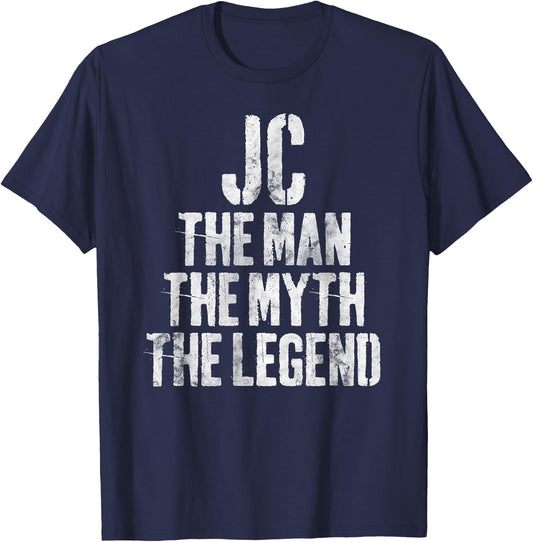 Personalized Shirt Jc The Man The Myth The Legend T-Shirt - T-Shirt | Navy