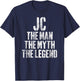 Personalized Shirt Jc The Man The Myth The Legend T-Shirt - T-Shirt | Navy