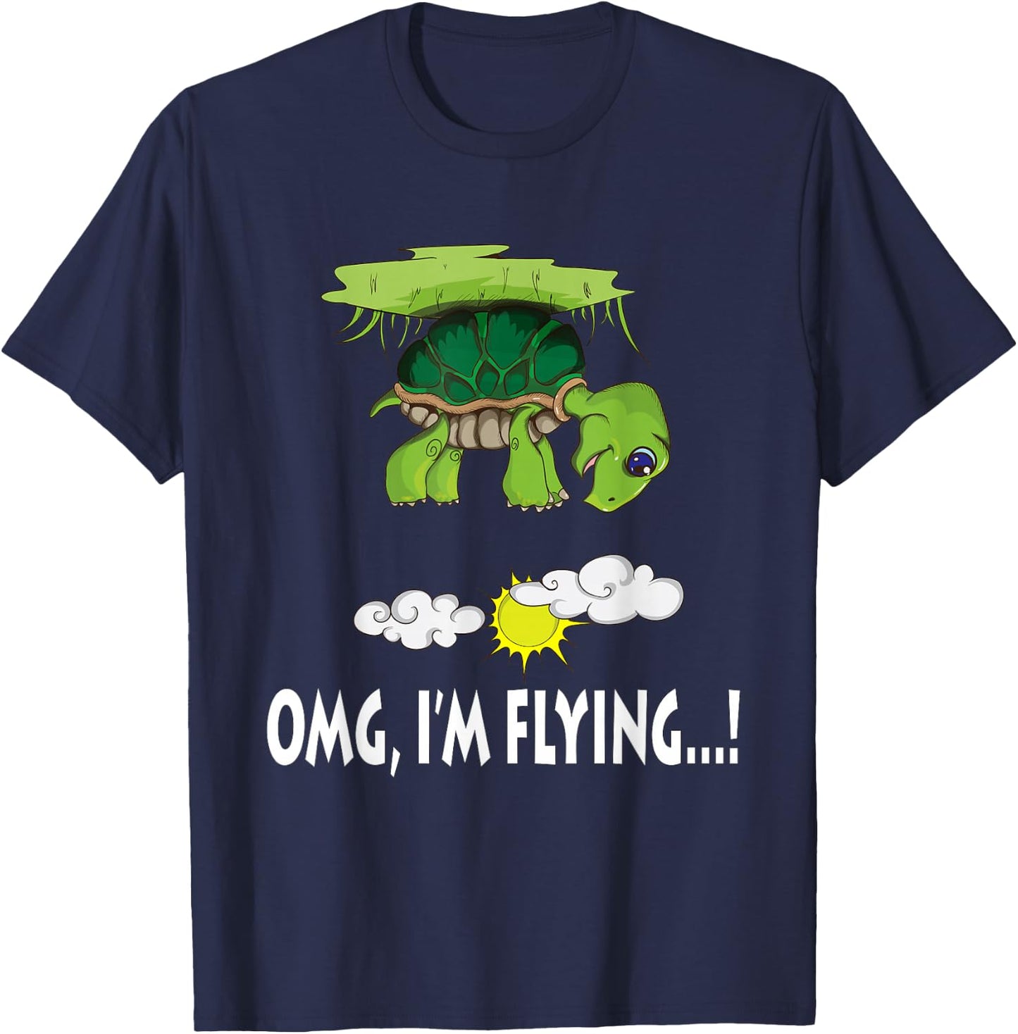 Flying turtle OMG I'm Flying T-Shirt - T-Shirt | Navy