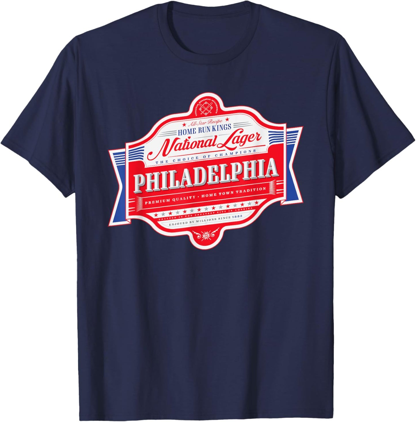 Vintage Philadelphia Beer Label - Philly Pride T-Shirt - T-Shirt | Navy